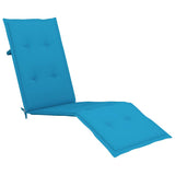 Outdoor Deck Chair with Footrest and Cushion Solid Acacia Wood