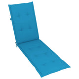 Outdoor Deck Chair with Footrest and Cushion Solid Acacia Wood - Close-Up Angle