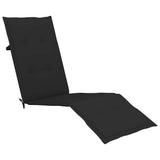 Outdoor Deck Chair with Footrest and Cushion Solid Acacia Wood - Rear View