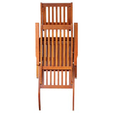 Outdoor Deck Chair with Footrest and Cushion Solid Acacia Wood - Top-Down View