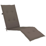 Outdoor Deck Chair with Footrest and Cushion Solid Acacia Wood - Rear View