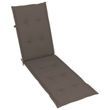 Outdoor Deck Chair with Footrest and Cushion Solid Acacia Wood - Close-Up Angle