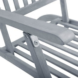 Outdoor Deck Chair with Footrest and Cushion Solid Acacia Wood - 45-Degree Angle