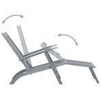 Outdoor Deck Chair with Footrest and Cushion Solid Acacia Wood