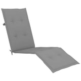 Outdoor Deck Chair with Footrest and Cushion Solid Acacia Wood - Rear View