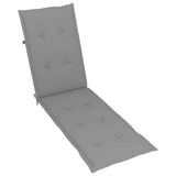 Outdoor Deck Chair with Footrest and Cushion Solid Acacia Wood
