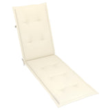 Outdoor Deck Chair with Footrest and Cushion Solid Acacia Wood - Close-Up Angle