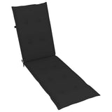 Outdoor Deck Chair with Footrest and Cushion Solid Acacia Wood - Close-Up Angle