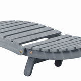Sun Lounger with Cushion Grey Solid Acacia Wood