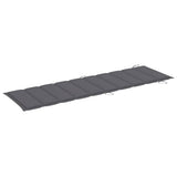 Sun Lounger with Cushion Grey Solid Acacia Wood