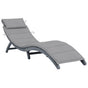 Sun Lounger with Cushion Grey Solid Acacia Wood