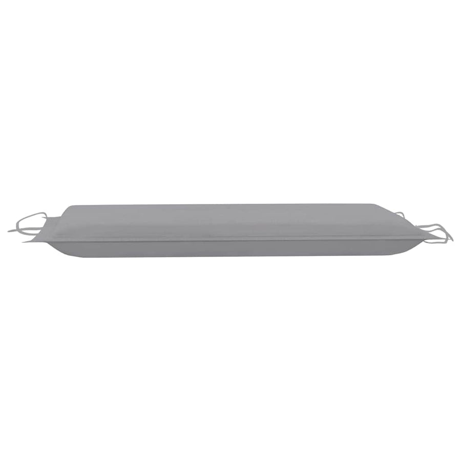 Sun Lounger with Cushion Grey Solid Acacia Wood