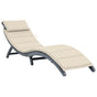 Sun Lounger with Cushion Grey Solid Acacia Wood