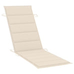 Sun Lounger with Cushion Grey Solid Acacia Wood