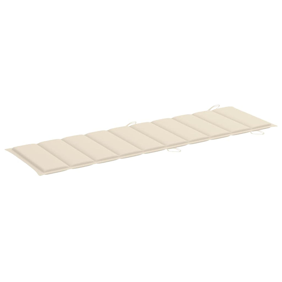 Sun Lounger with Cushion Grey Solid Acacia Wood