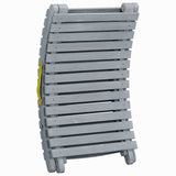 Sun Lounger with Cushion Grey Solid Acacia Wood