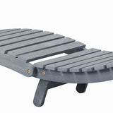 Sun Lounger with Cushion Grey Solid Acacia Wood