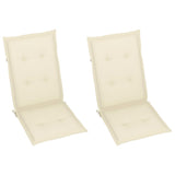 Garden Reclining Chairs 2 pcs with Cushions Solid Acacia Wood - Rear View