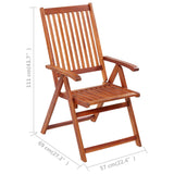 Folding Garden Chairs 6 pcs with Cushions Solid Acacia Wood - Extra Image