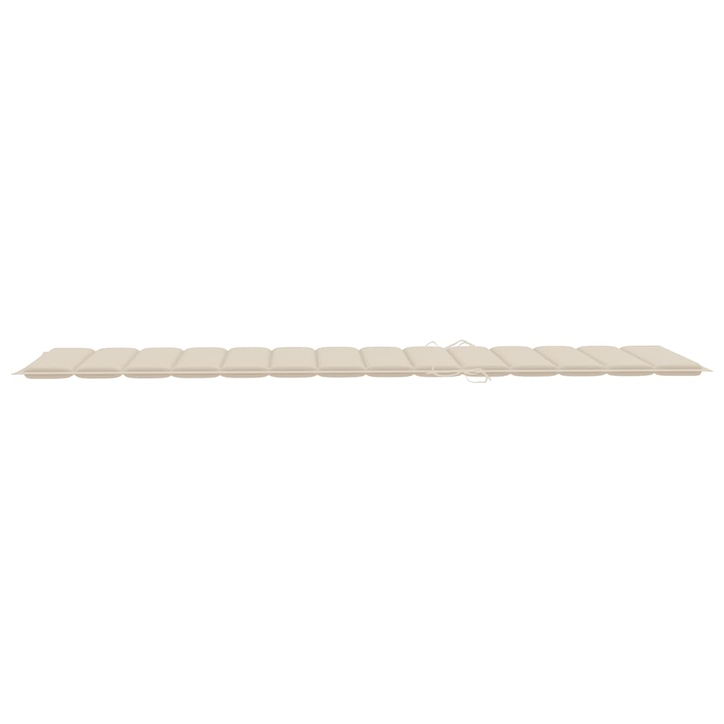Sun Lounger with Cushion Solid Acacia Wood