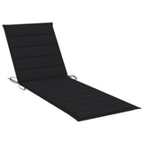 Sun Lounger with Cushion Solid Acacia Wood - Low Angle