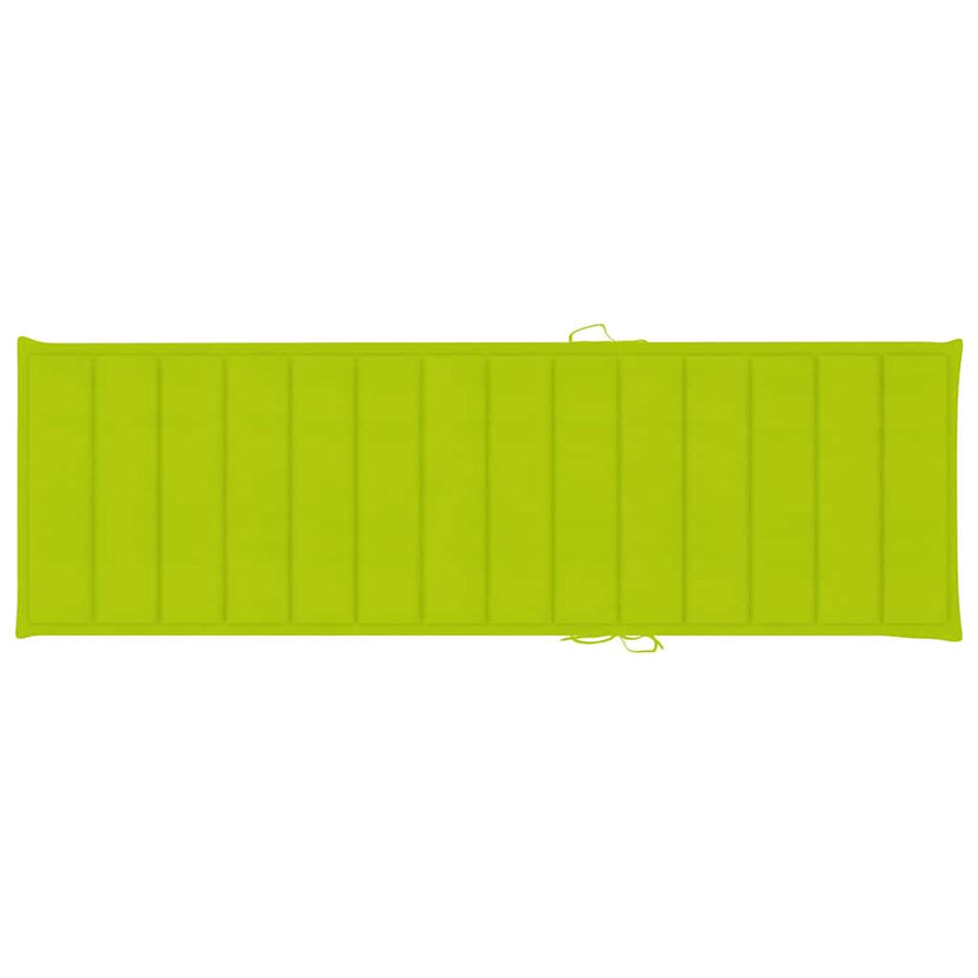 Sun Lounger with Cushion Solid Acacia Wood