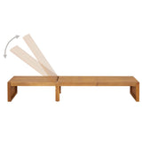Sun Lounger with Cushion Solid Acacia Wood - Top-Down View