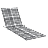 Sun Lounger with Cushion Solid Acacia Wood - Low Angle