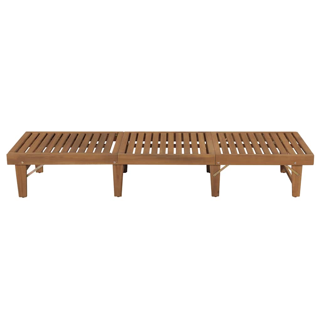 Folding Sun Lounger with Cushion Solid Wood Acacia