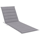 Folding Sun Lounger with Cushion Solid Acacia Wood - Low Angle