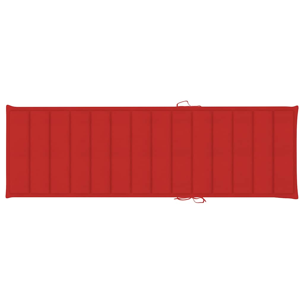 Folding Sun Lounger with Cushion Solid Acacia Wood