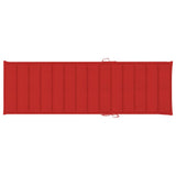 Folding Sun Lounger with Cushion Solid Acacia Wood - Extra Image