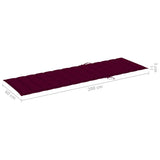 Folding Sun Lounger with Cushion Solid Acacia Wood - Rear View