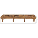 Folding Sun Lounger with Cushion Solid Acacia Wood - Extra Image