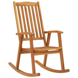 Rocking Chair with Cushions Solid Acacia Wood - Front View
