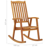 Rocking Chair with Cushions Solid Acacia Wood - Extra Image