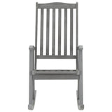 Rocking Chair with Cushions Grey Solid Acacia Wood