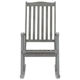 Rocking Chair with Cushions Grey Solid Acacia Wood