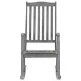 Rocking Chair with Cushions Grey Solid Acacia Wood - Side View