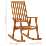Rocking Chair with Cushions Grey Solid Acacia Wood