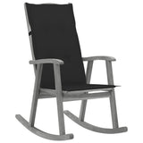 Rocking Chair with Cushions Grey Solid Acacia Wood