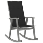 Rocking Chair with Cushions Grey Solid Acacia Wood