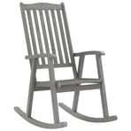 Rocking Chair with Cushions Grey Solid Acacia Wood