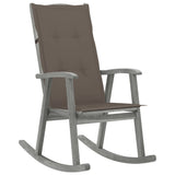 Rocking Chair with Cushions Grey Solid Acacia Wood