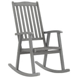 Rocking Chair with Cushions Grey Solid Acacia Wood