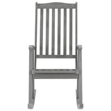 Rocking Chair with Cushions Grey Solid Acacia Wood - Side View