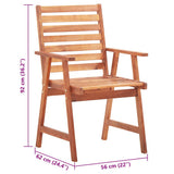 Outdoor Dining Chairs 2 pcs with Cushions Solid Acacia Wood