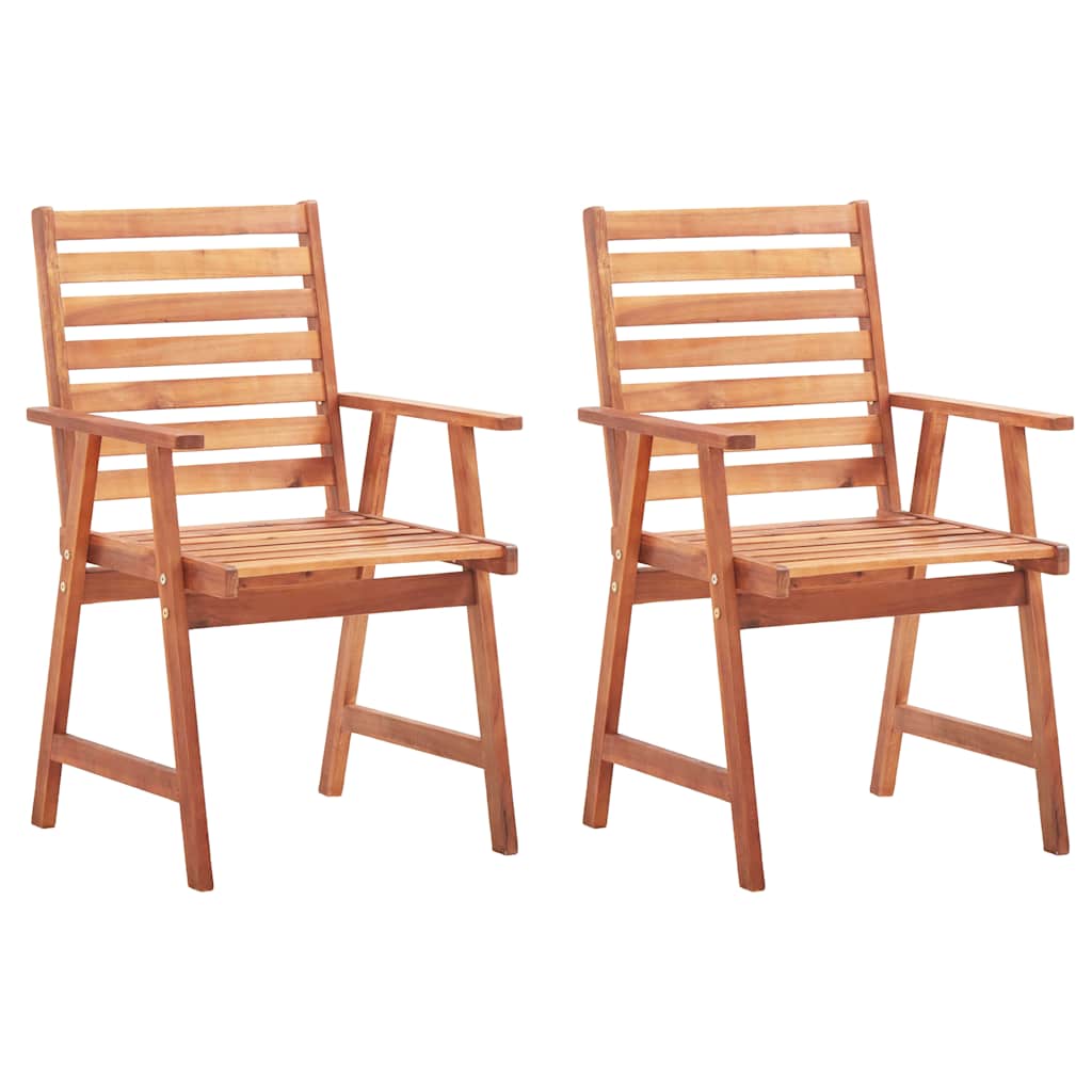 Outdoor Dining Chairs 2 pcs with Cushions Solid Acacia Wood