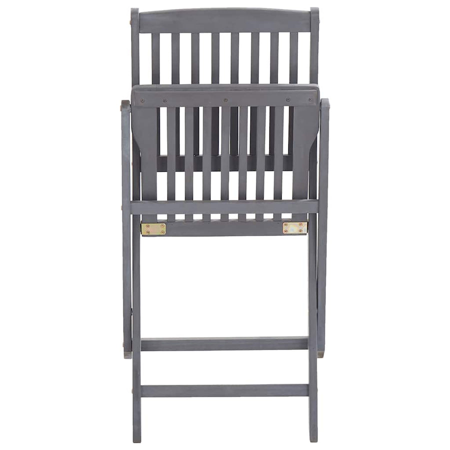 Folding Chairs 2 pcs with Cushions Solid Acacia Wood