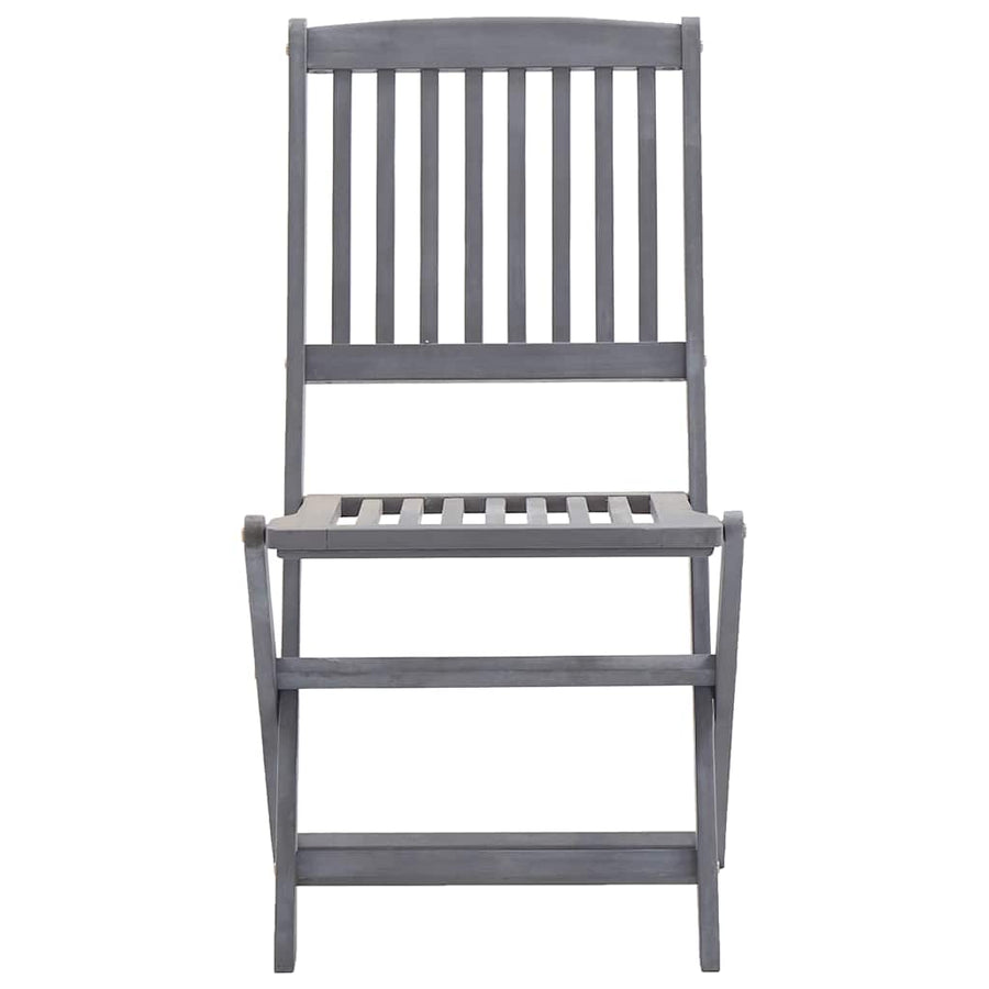 Folding Chairs 2 pcs with Cushions Solid Acacia Wood